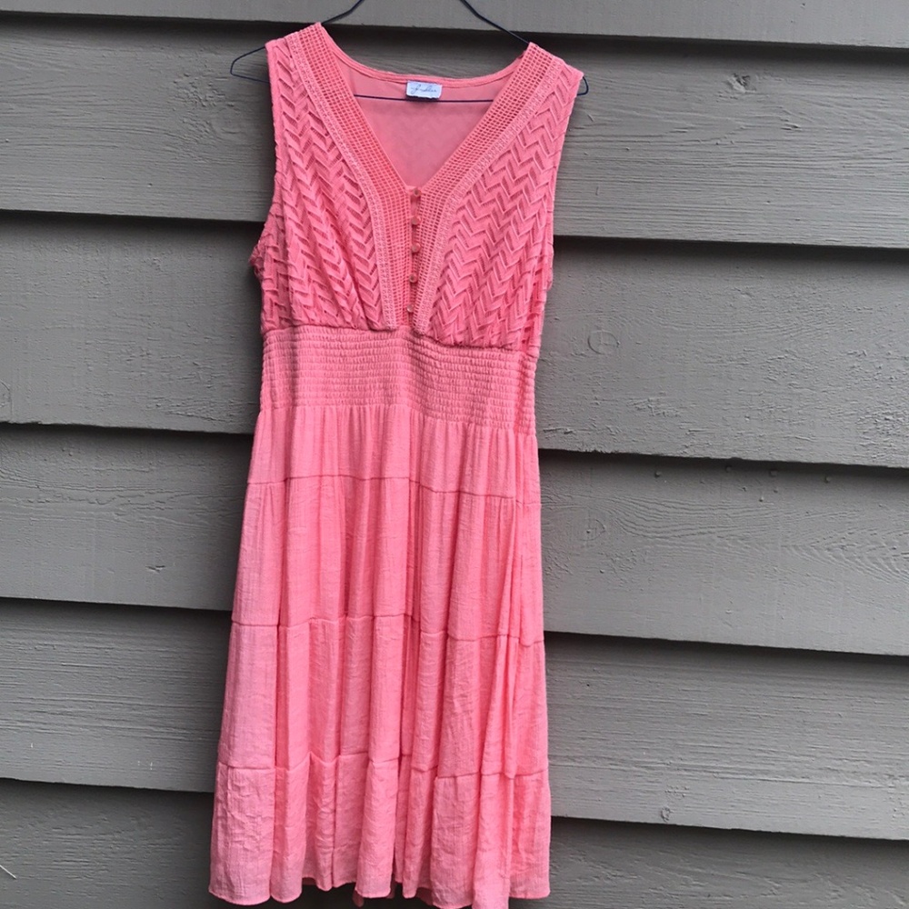 J Gee Dress Boho Gauze Festival Medium Peach Color